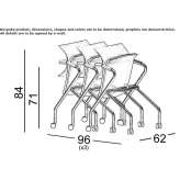 Folding chair with armrests on wheels Geslau