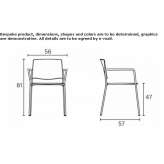 Polypropylene chair with stackable armrests Sykia