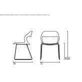 Krzesło szkoleniowe z polipropylenu, z podstawą w kształcie sań, z możliwością układania w stosy Orista