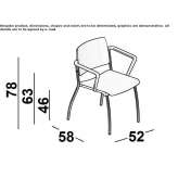 Stackable training chair with armrests and writing tablet Sywell