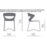 Polypropylene chair based on a sled with a connecting device Itaborai