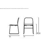 Krzesło z możliwością sztaplowania na podstawie sanek Othee