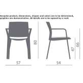 Polypropylene chair with stackable armrests Clermont