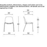 Training chair with polypropylene base and writing tablet Gaiano