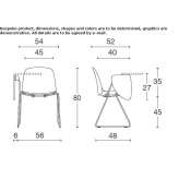 Training chair with polypropylene base and writing tablet Gaiano