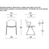 Training chair with polypropylene base, with armrests Gaiano