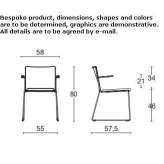 Polypropylene chair with a sleigh-shaped base, stackable Calliano