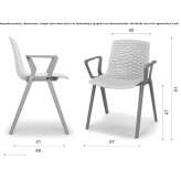 Plastic reception chair with armrests, stackable Dragesti