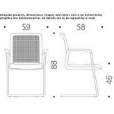 Fabric chair on supports with armrests Kepno