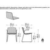 Fabric chair based on a sleigh with armrests Mysen