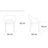 Fabric chair with open backrest and armrests Serres