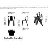 Polyamide chair with armrests, stackable Nekla