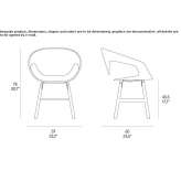 Polypropylene and wood chair with armrests Vuarrens