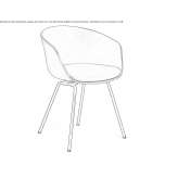 Polypropylene chair with integrated cushion Belcesti