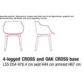 Polycarbonate chair with armrests Gambier