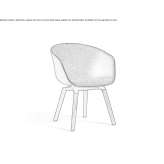 Chair upholstered in polypropylene with armrests Belcesti