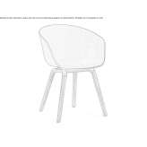 Polypropylene chair with armrests Belcesti