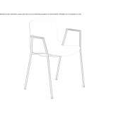 Polypropylene chair with stackable armrests Belcesti