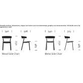 Drewniane krzesło z metalową lub drewnianą podstawą Schuyler
