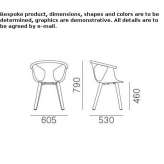 Polypropylene chair with stackable armrests Bello