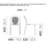 Stackable polypropylene chair Hunia