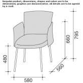 Fabric chair with armrests Dubi