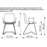 Technopolymer chair with sled base Plato