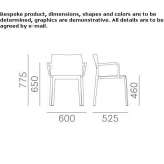 Polypropylene chair with armrests Rheinau