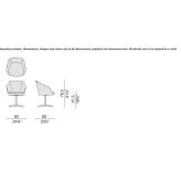 Krzesło materiałowe z 4-ramienną podstawą z podłokietnikami Metten