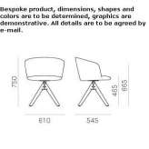 Upholstered fabric trestle chair Hornslet