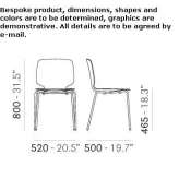 Technopolymer chair, stackable Yardimci