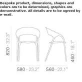 Polypropylene chair with armrests Antony