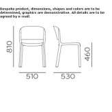 Polypropylene chair with armrests Hochwald