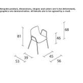 Polypropylene chair with armrests Kukow