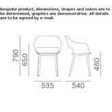 Polypropylene chair with armrests Yardimci