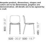 Technopolymer chair with integrated cushion Yardimci