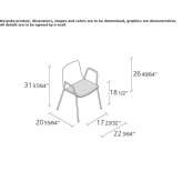 Polypropylene chair with armrests and integrated cushion Kukow