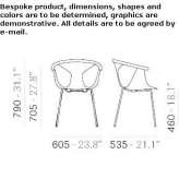 Polypropylene chair with armrests Bello