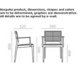 Beech chair with open backrest, armrests and integrated cushion Mioglia