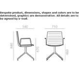 Swivel chair on trestles with armrests Metapa