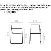 Oak chair with a sled base, armrests, stackable Piedmont