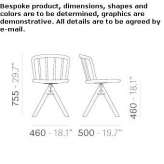 Obrotowe krzesło jesionowe na kozłach Tineo