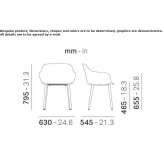 Polypropylene chair with armrests Yardimci