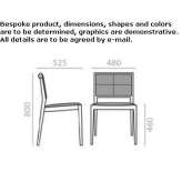 Beech chair with open backrest and integrated cushion Mioglia