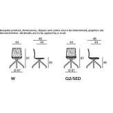 Swivel reception chair made of beech wood on trestles Hollym