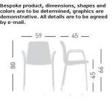 Technopolymer chair with armrests Capel