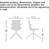 Technopolymer trestle chair with armrests Tarsia
