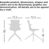 Technopolymer trestle chair with integrated cushion Tarsia