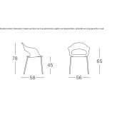 Technopolymer chair with armrests Trittau