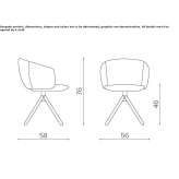 Obrotowe krzesło tapicerowane z podłokietnikami Cerbon